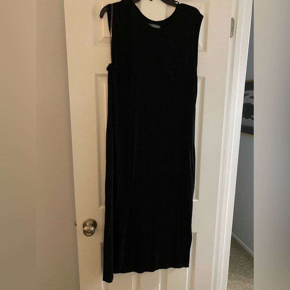 Sweet lovely by Jen- maternity t shirt material sleeveless pocket midi dress L